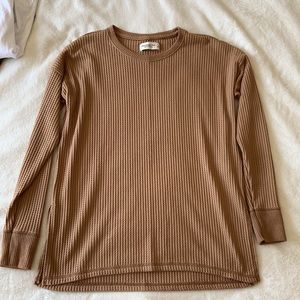 Waffle knit long sleeve